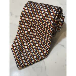 Brooks Brothers Makers Multicolor Geometric Diamonds Silk Tie 59 x 3.75 USA